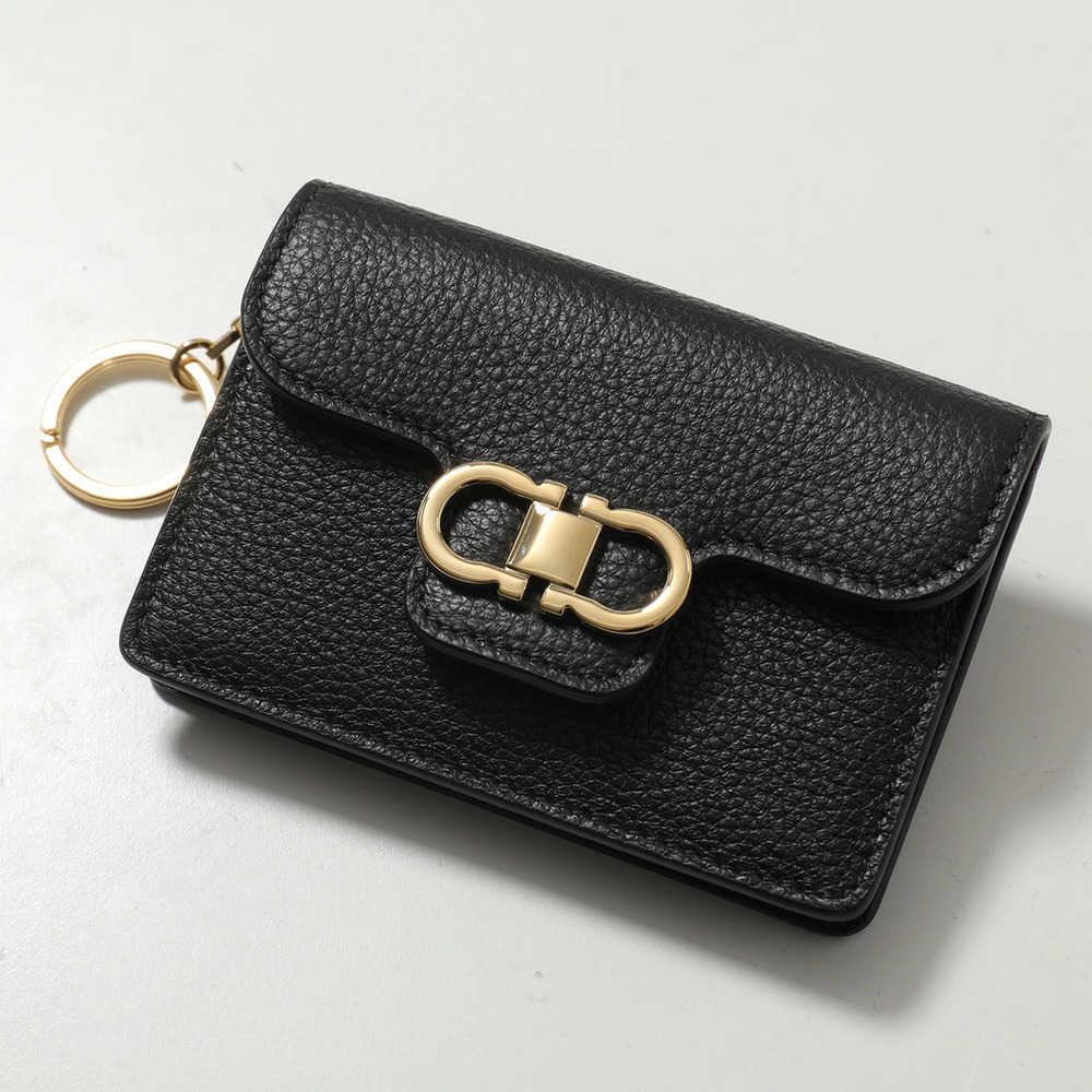 Salvatore Ferragamo DOUBLE GANCIO Business Card Leather Wallet Case Key